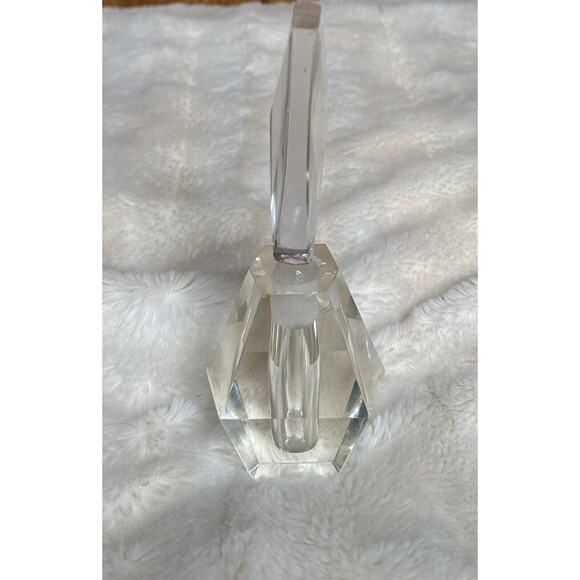 Set of 2 Crystal Lead Cut Clear Glass Perfume Bottles with Stoppers Vanity Decor - Picture 4 of 16